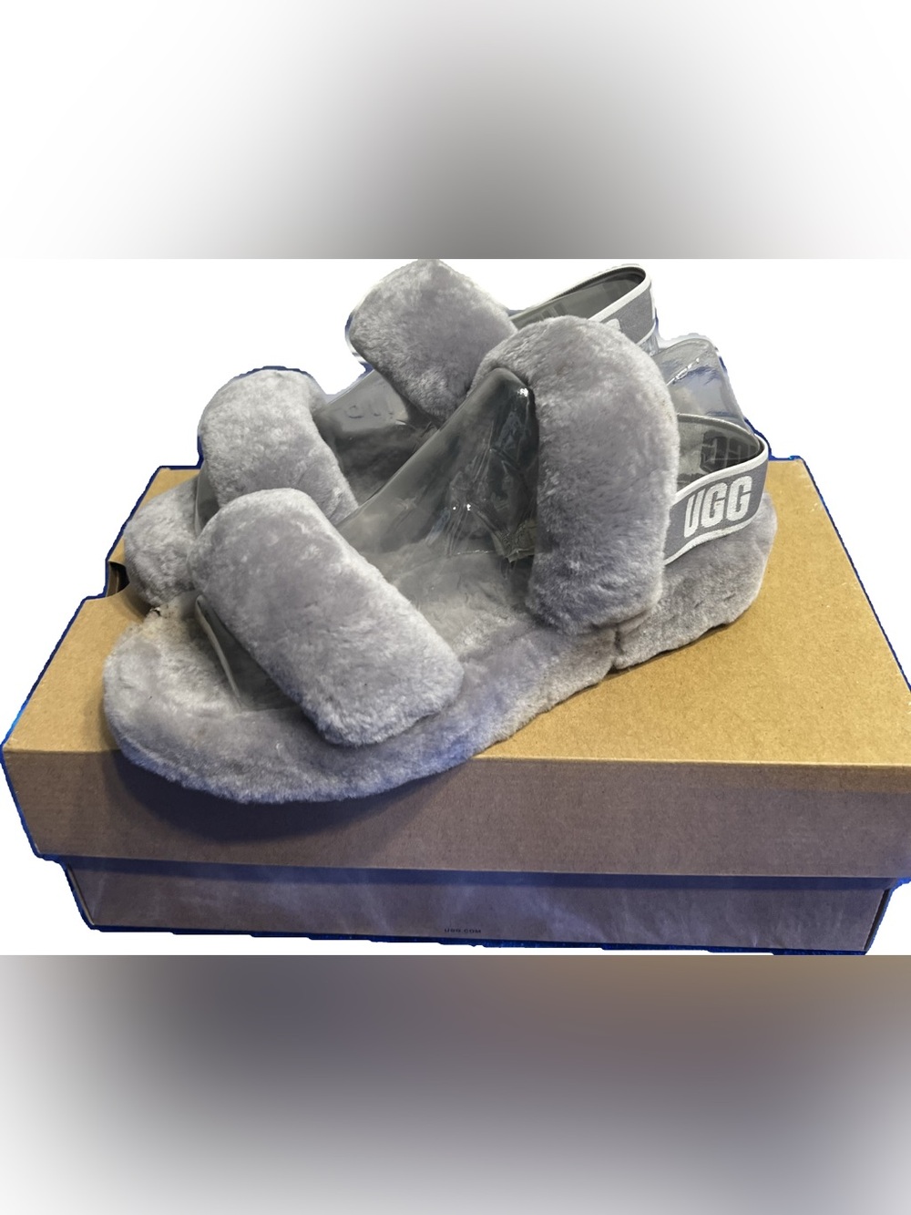UGG Women's Gray Oh Fluff Yeah Slippers